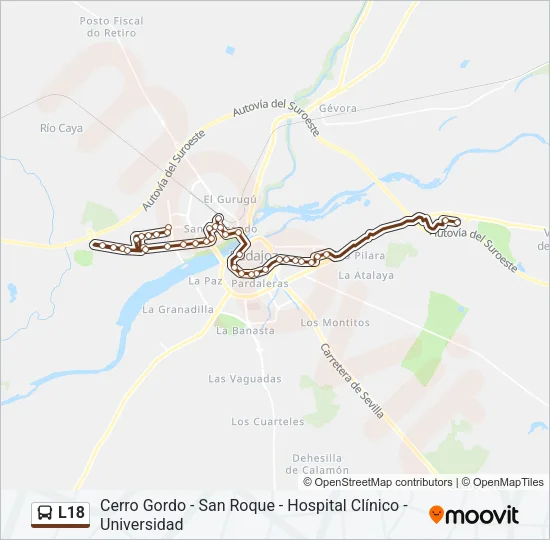 L18 Bus Line Map