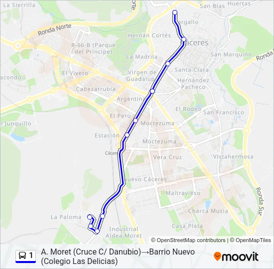 1 Bus Line Map