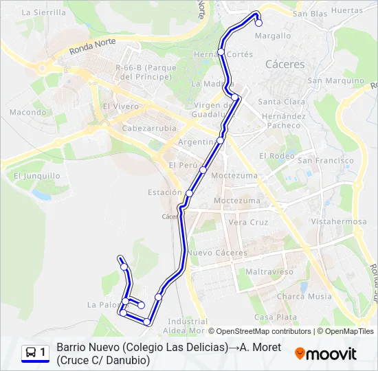 1 Bus Line Map