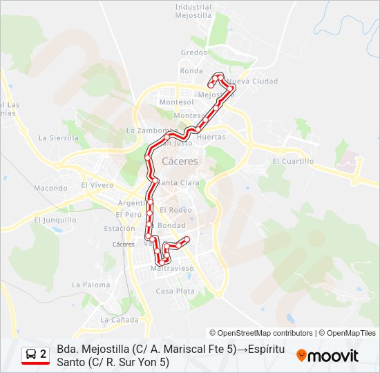 2 Bus Line Map