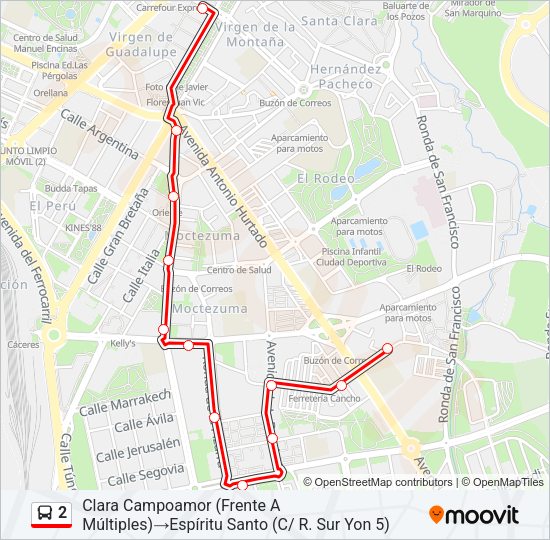 2 Bus Line Map
