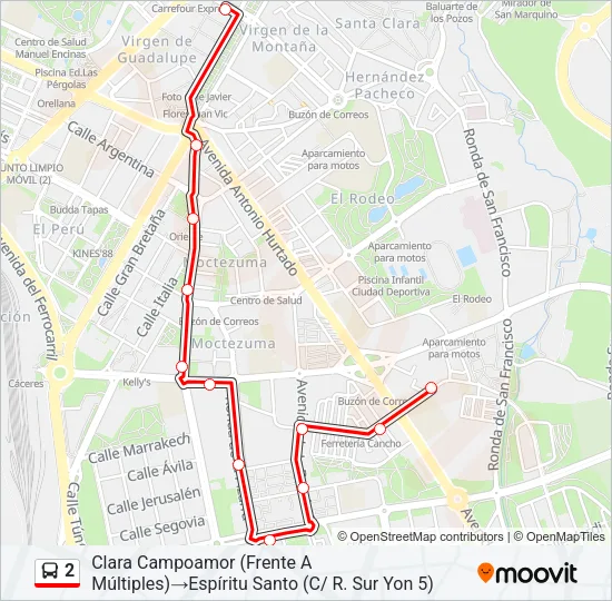 2 Bus Line Map