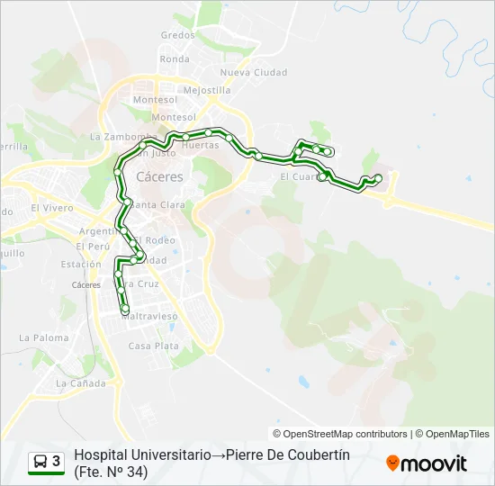 3 Bus Line Map