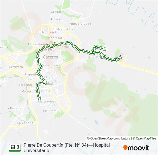 3 Bus Line Map