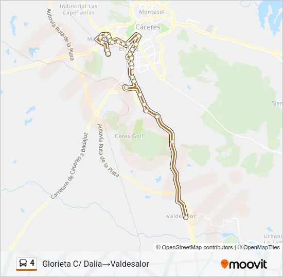 4 bus Mapa de línia