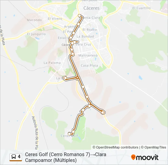 4 bus Mapa de línia