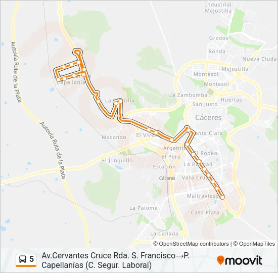 5 Bus Line Map