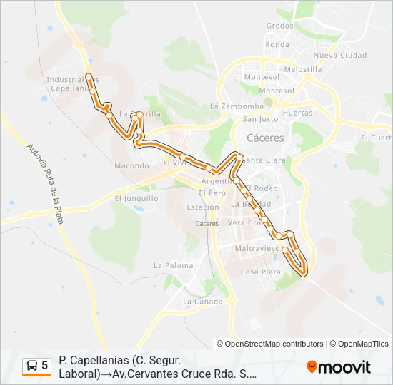 5 Bus Line Map