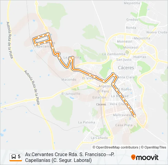 5 Bus Line Map