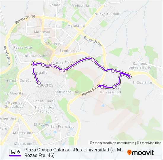 6 Bus Line Map