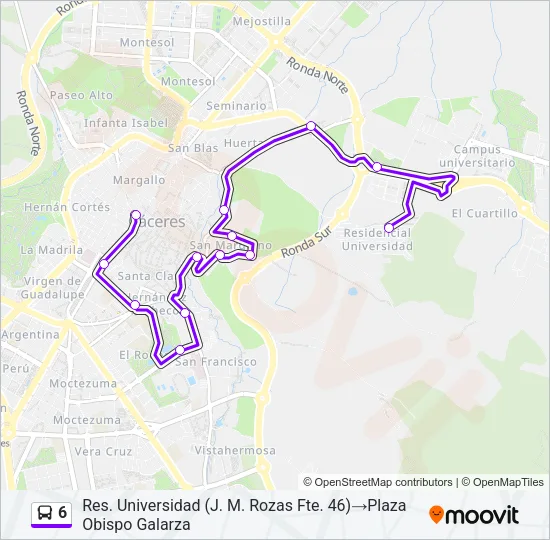 6 Bus Line Map