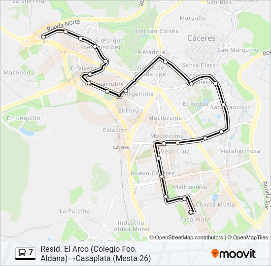 7 Bus Line Map