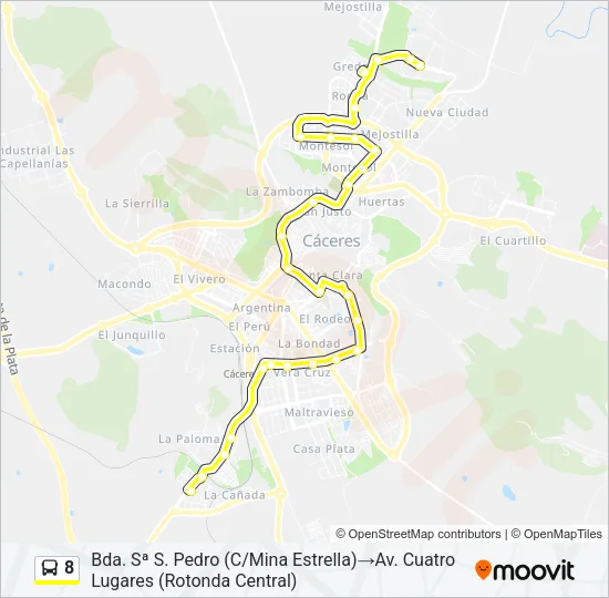 8 Bus Line Map