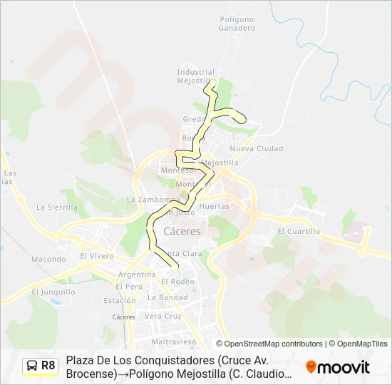 R8 Bus Line Map