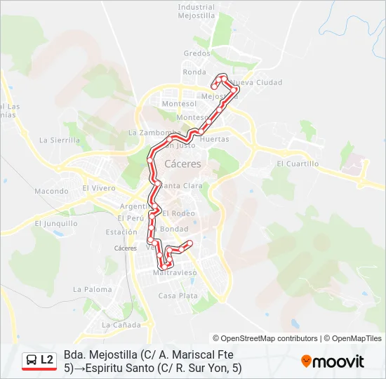 L2 bus Mapa de línia