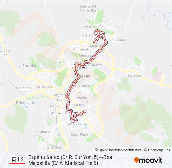 L2 bus Mapa de línia