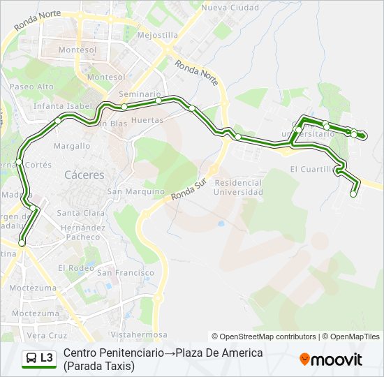 Mapa de L3 de autobús