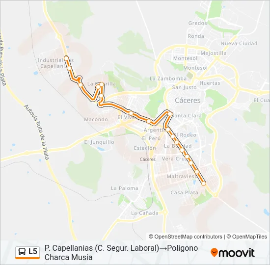 L5 Bus Line Map