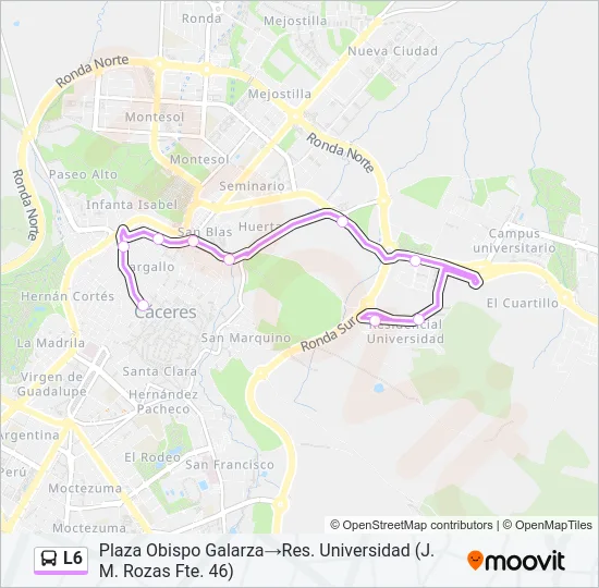 L6 bus Mapa de línia
