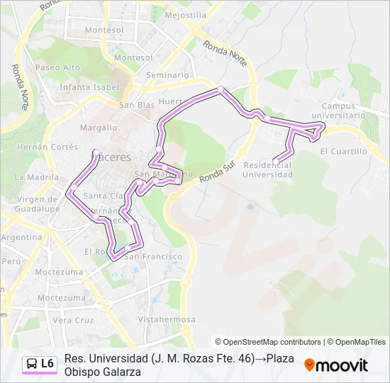 L6 Bus Line Map