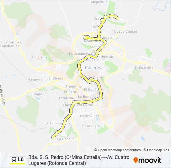 L8 bus Mapa de línia