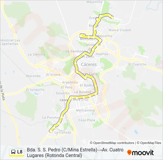 L8 Bus Line Map