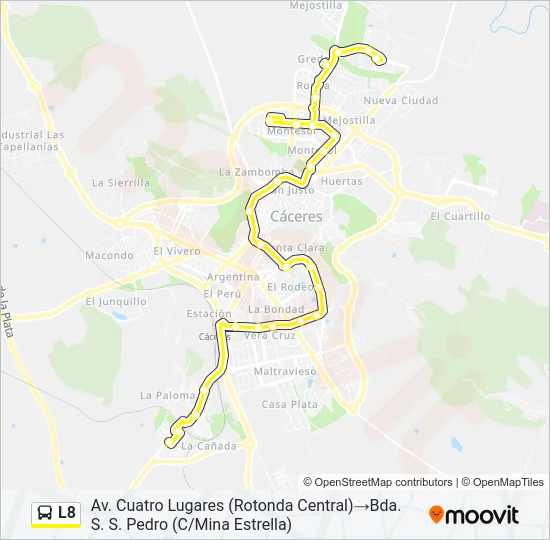 L8 bus Mapa de línia