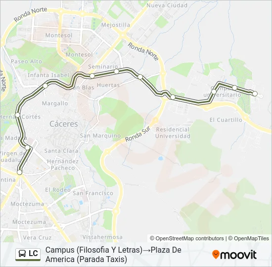 LC bus Mapa de línia
