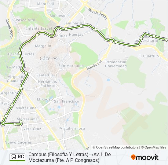 RC bus Mapa de línia