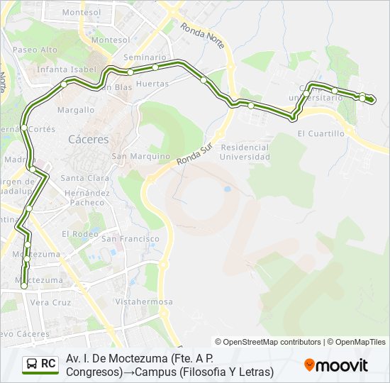 RC bus Mapa de línia