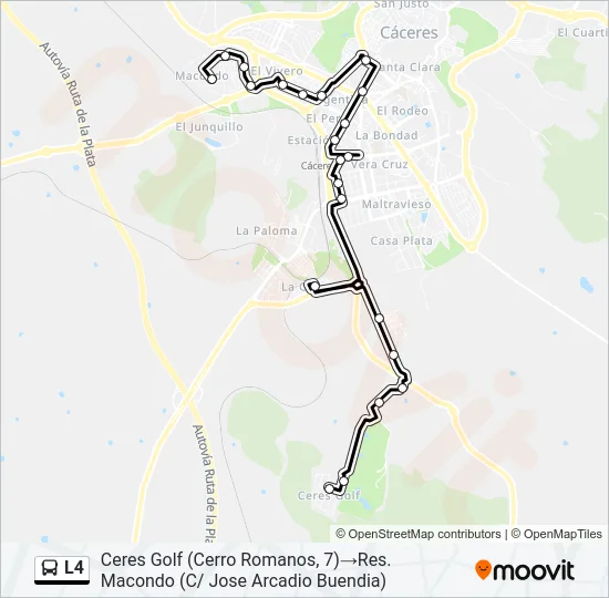 L4 bus Mapa de línia