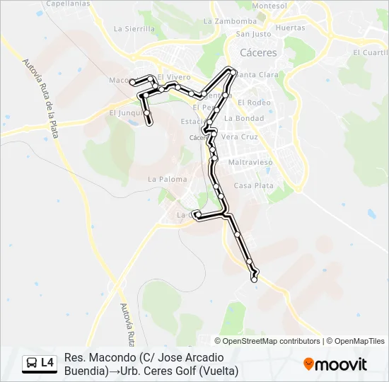L4 bus Mapa de línia