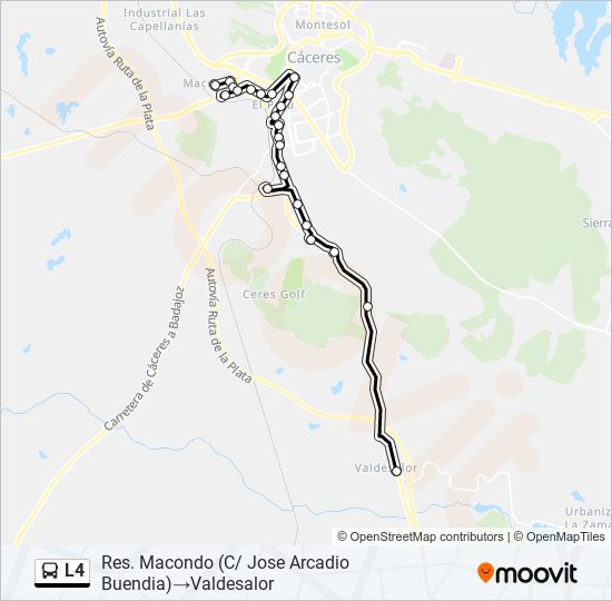 L4 bus Mapa de línia