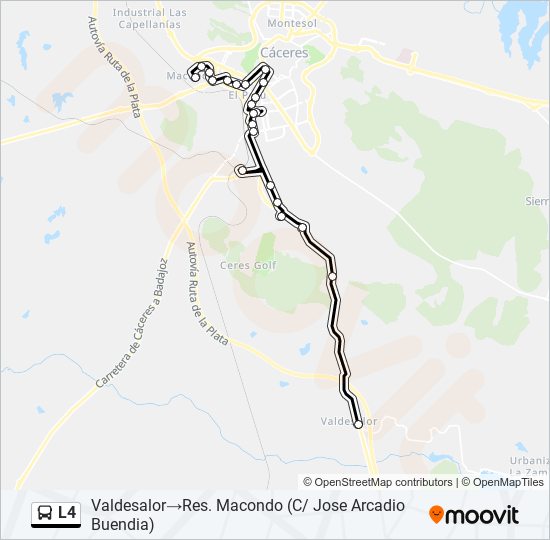 L4 bus Mapa de línia