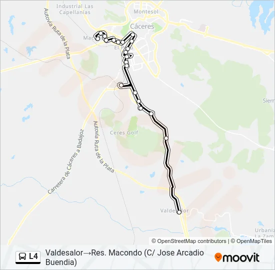L4 bus Mapa de línia