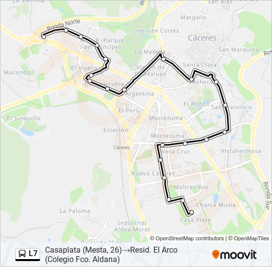 L7 bus Mapa de línia