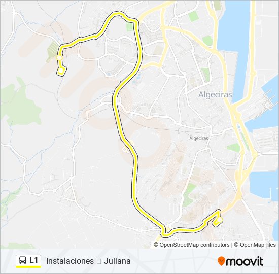 Mapa de L1 de autobús