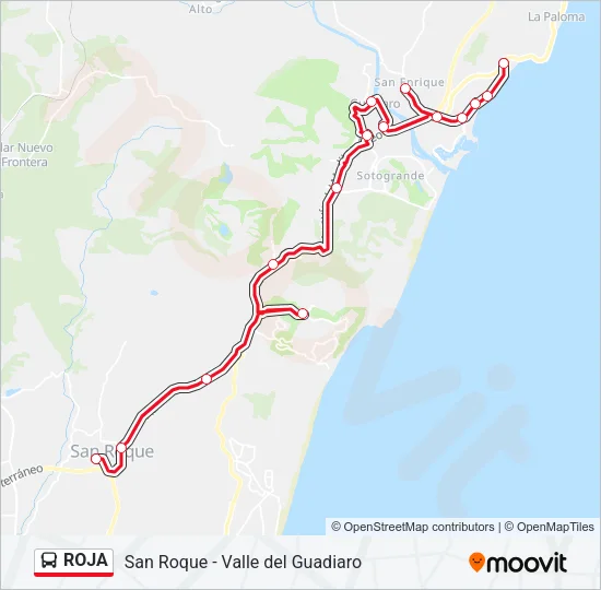ROJA Bus Line Map