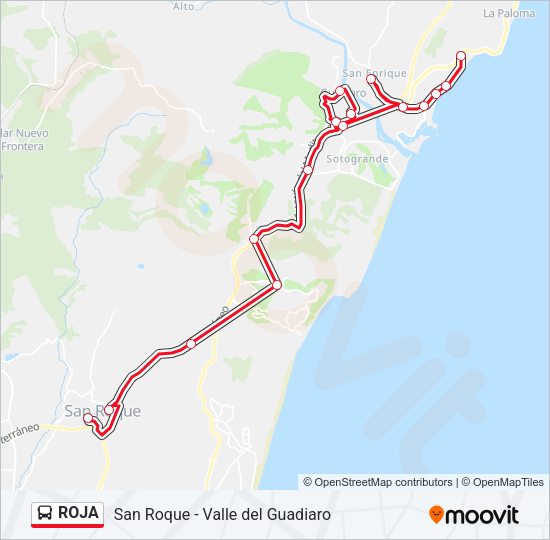 Mapa de ROJA de autobús