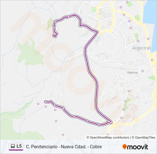 Mapa de L5 de autobús