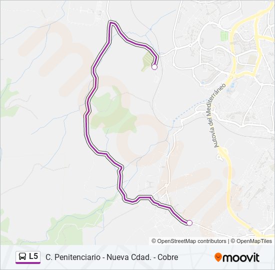 Mapa de L5 de autobús