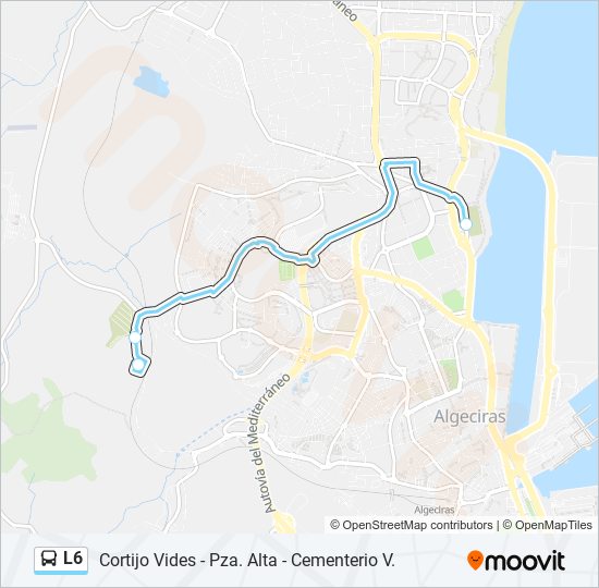 L6 bus Mapa de línia