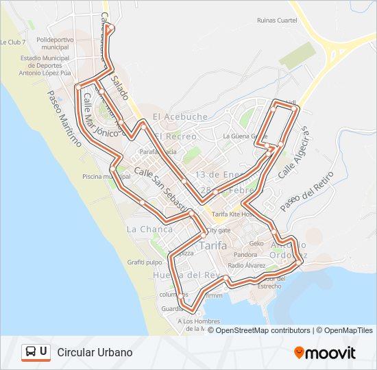 Mapa de U de autobús