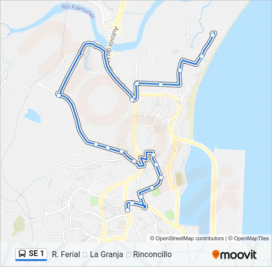 SE 1 Bus Line Map