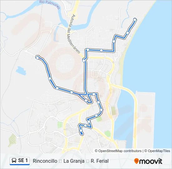 SE 1 Bus Line Map
