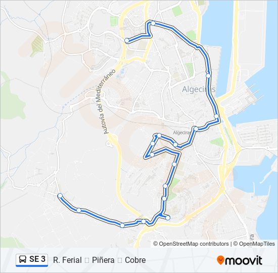Mapa de SE 3 de autobús