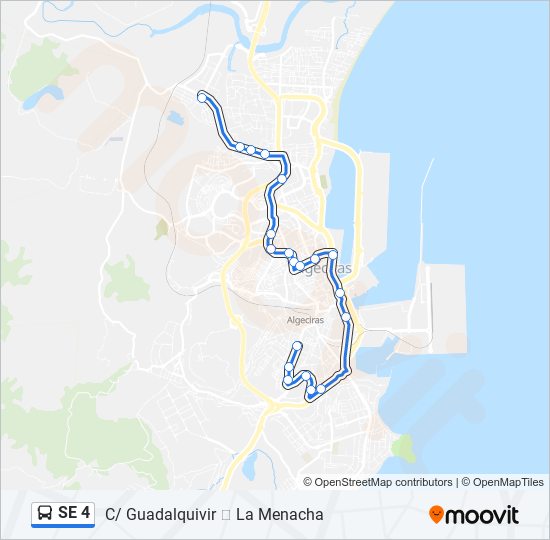 Mapa de SE 4 de autobús