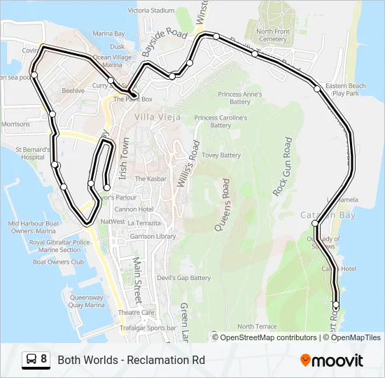 8 Bus Line Map
