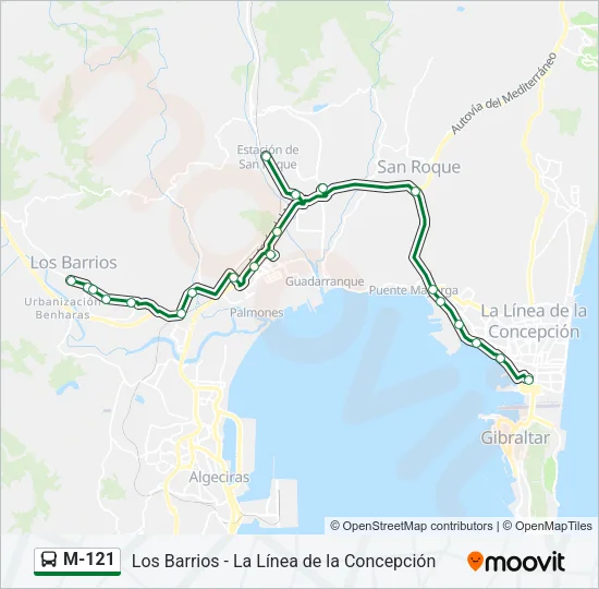 M-121 Bus Line Map