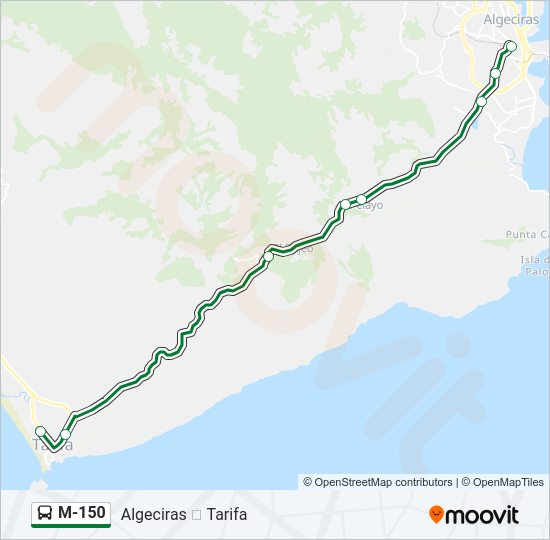 Mapa de M-150 de autobús